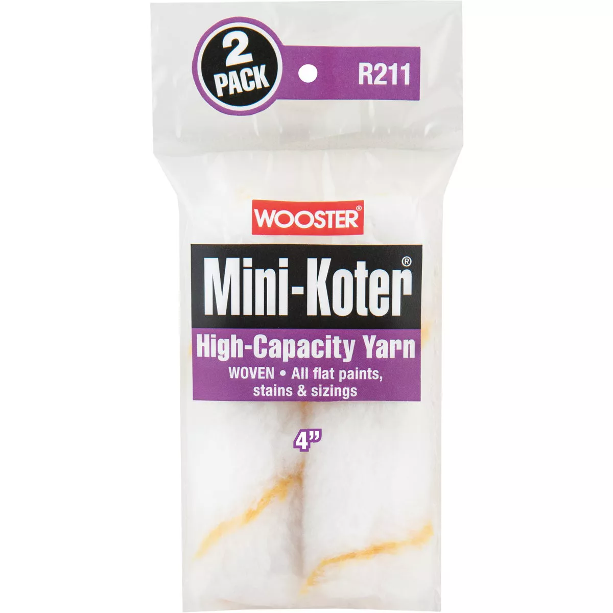 Wooster Mini-Koter 4 In. Poly Yarn Woven Roller Cover (2-Pack)