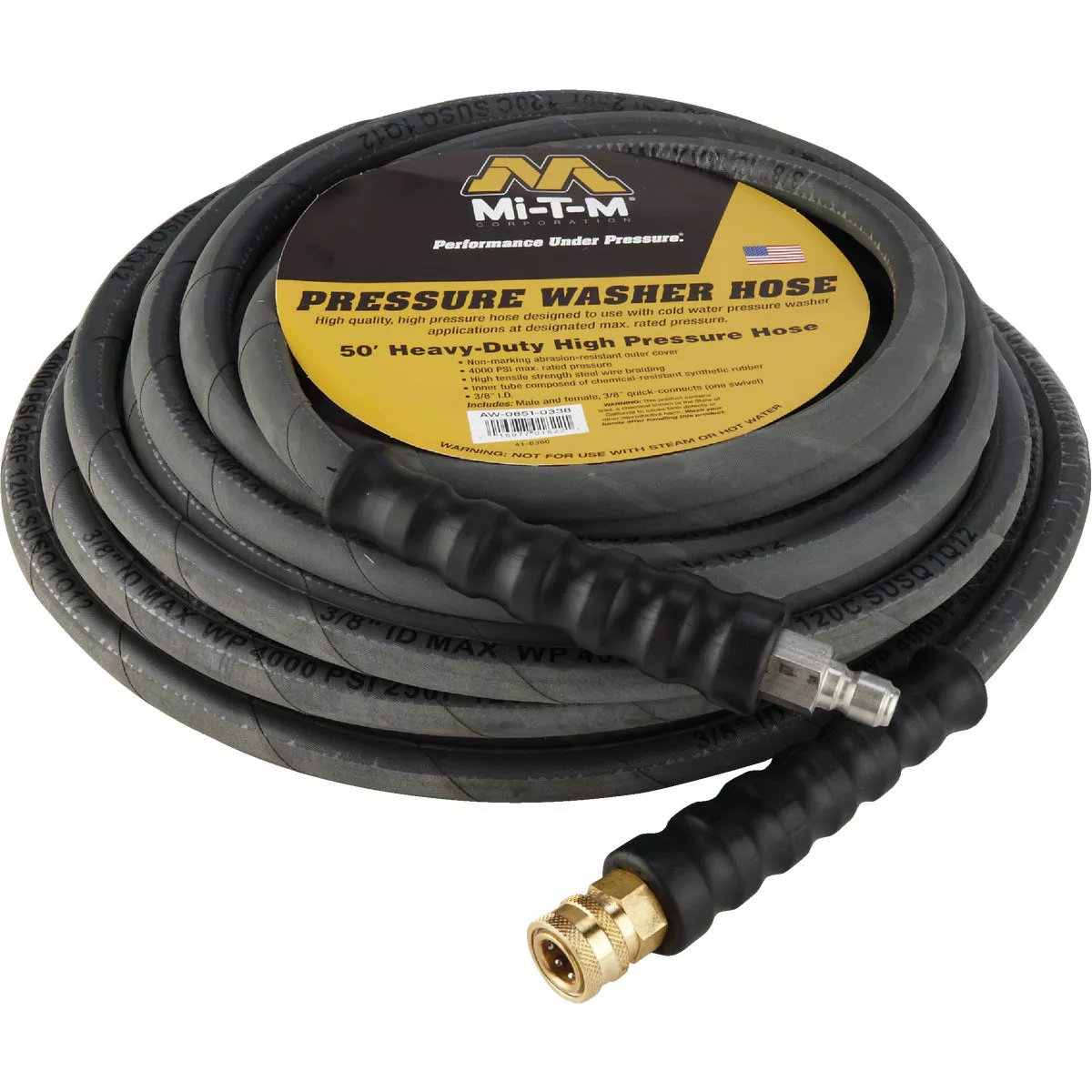 Mi-T-M 3/8 In. x 50 Ft. 4000 psi Heavy Duty Pressure Washer Hose - photo 3