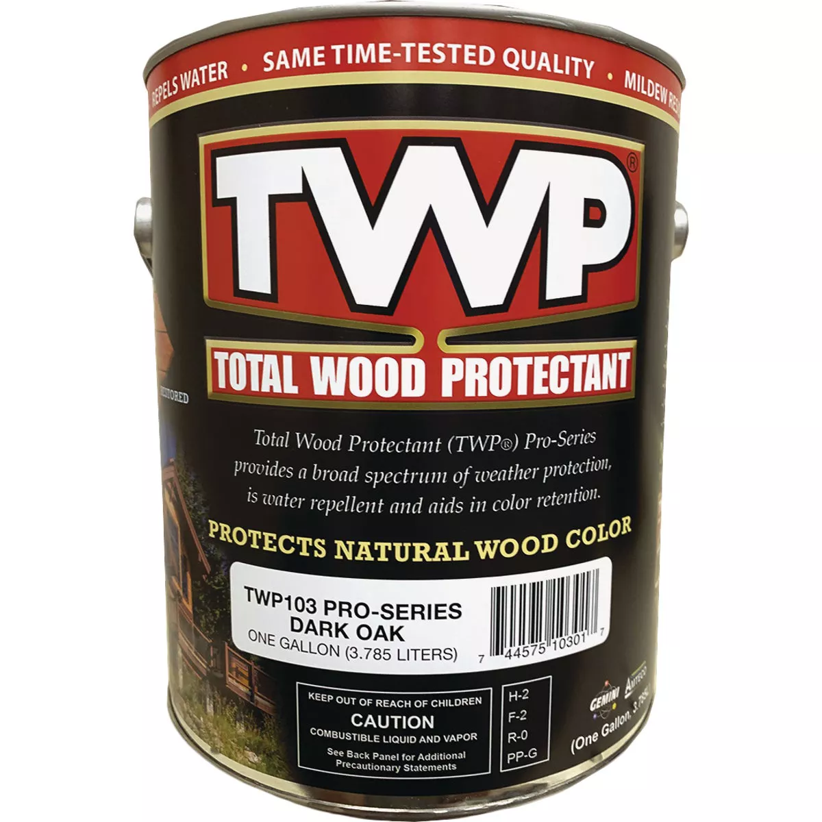 TWP 100 Pro Series Semi-Transparent Wood Protectant Deck Stain, Dark Oak, 1 Gal.