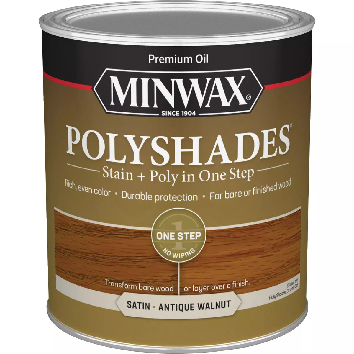 Minwax Polyshades 1 Qt. Satin Stain & Finish Polyurethane In 1-Step, Antique Walnut - photo 2