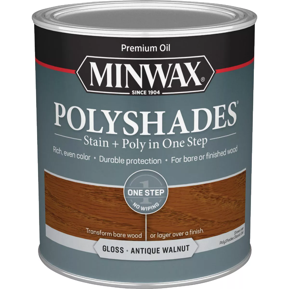 Minwax Polyshades 1 Qt. Gloss Stain & Finish Polyurethane In 1-Step, Antique Walnut - photo 2