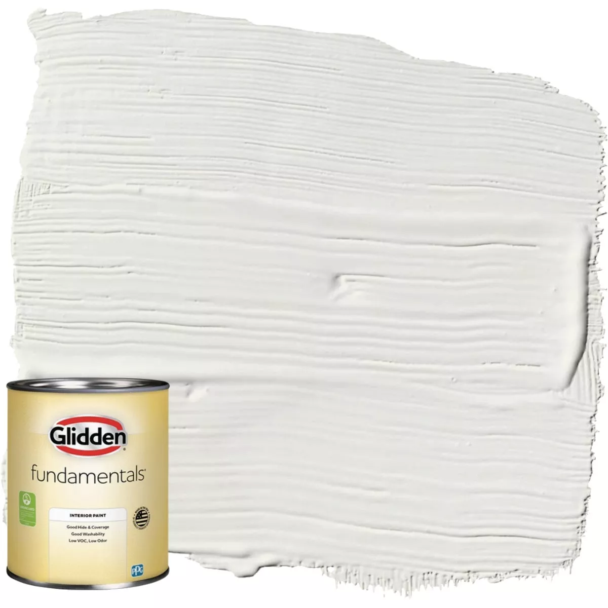 Glidden Fundamentals Grab-N-Go Flat Interior Paint, White, 1 Qt.