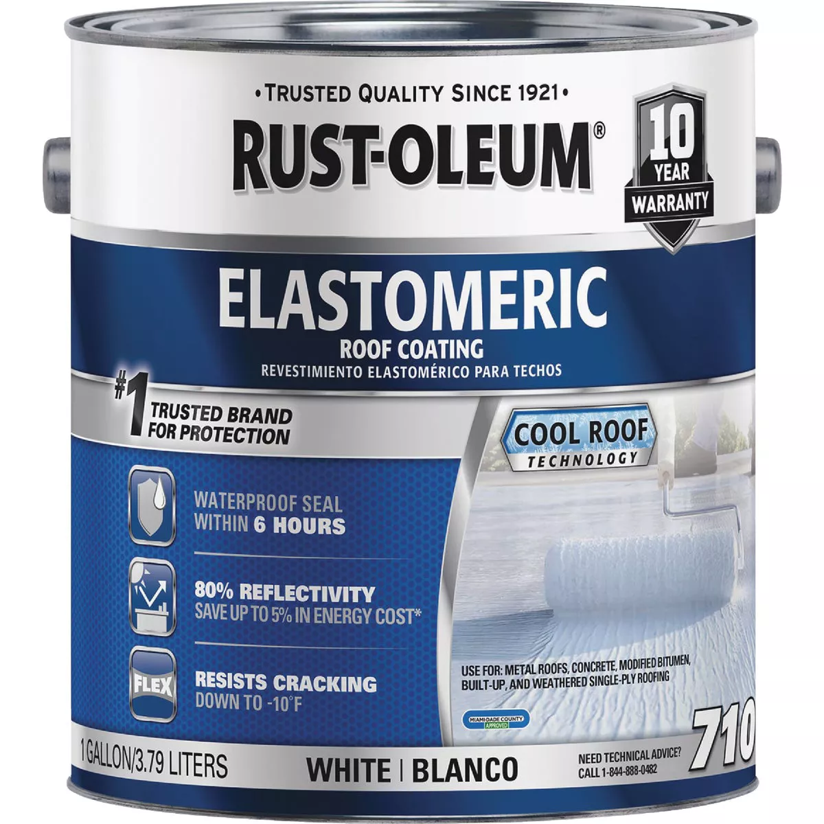 Rust-Oleum 710 1 Gal. 10-Year White Elastomeric Roof Coating - photo 2