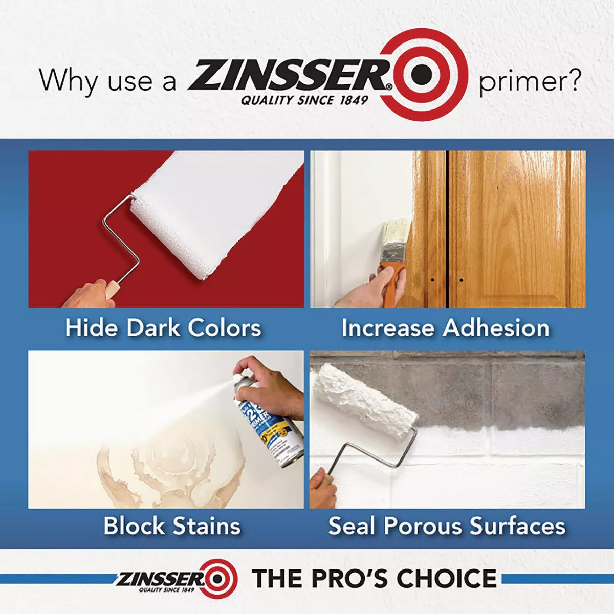 Zinsser 26 Oz. B-I-N Primer Spray with Turbo Spray System, Flat White - photo 4