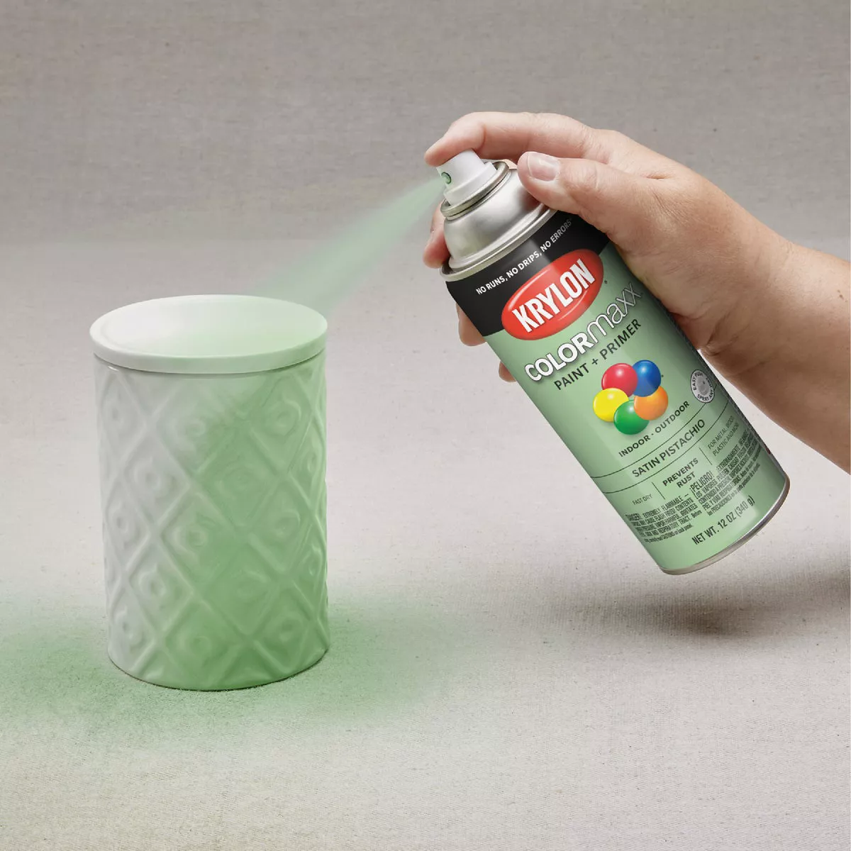 Krylon ColorMaxx 12 Oz. Satin Spray Paint, Pistachio - photo 3