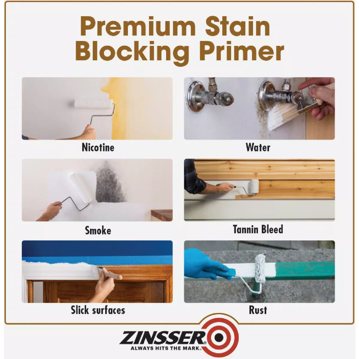 Zinsser Cover-Stain Oil-Base Interior/Exterior Sealer And Stain-Killer Primer, White, 1 Qt. - photo 4