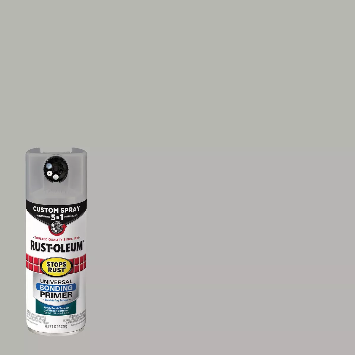 Rust-Oleum Stops Rust 12 Oz. Custom Spray 5 in 1 Flat Universal Bonding Primer, Gray