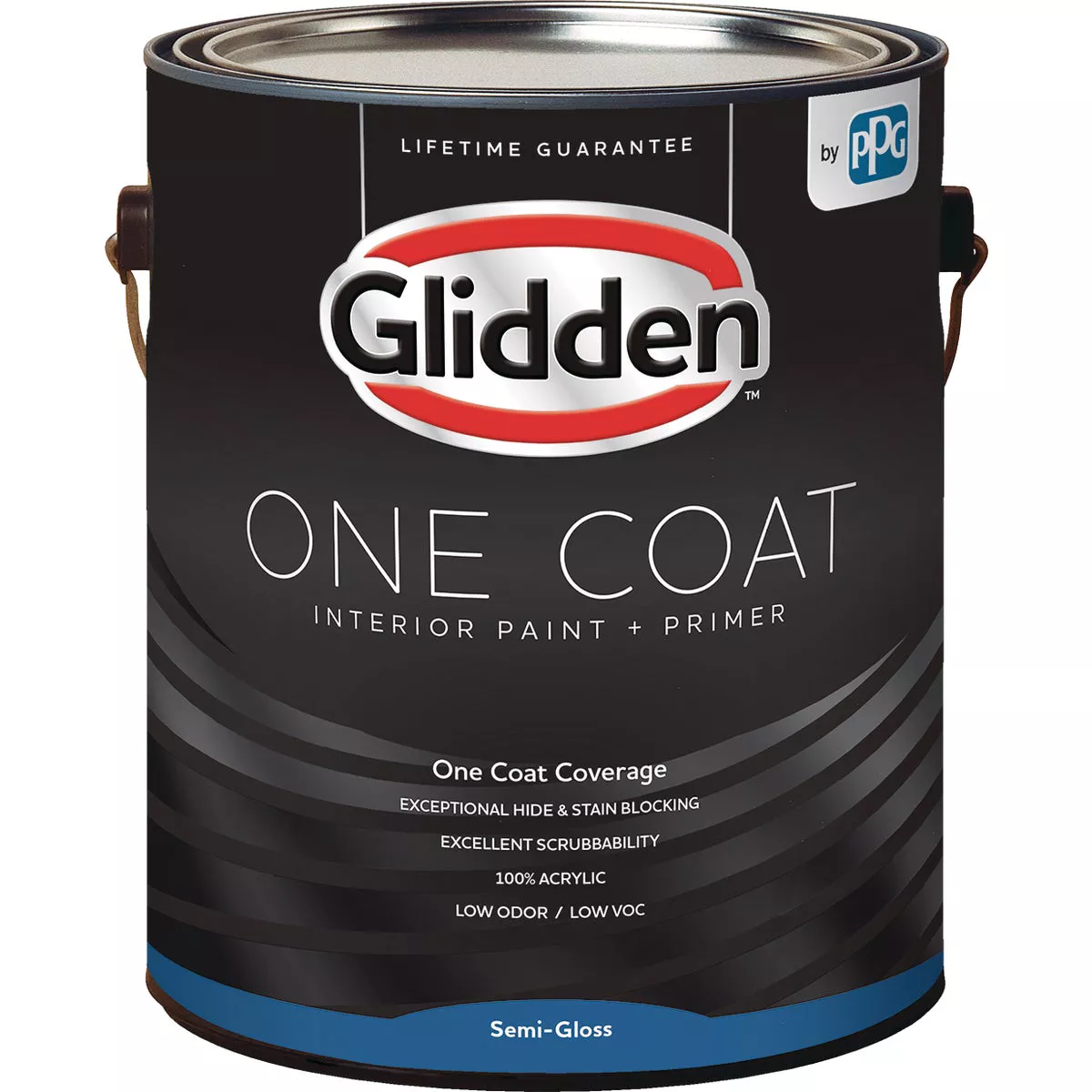 Glidden One Coat Interior Paint + Primer Semi-Gloss Midtone Base 1 Gallon