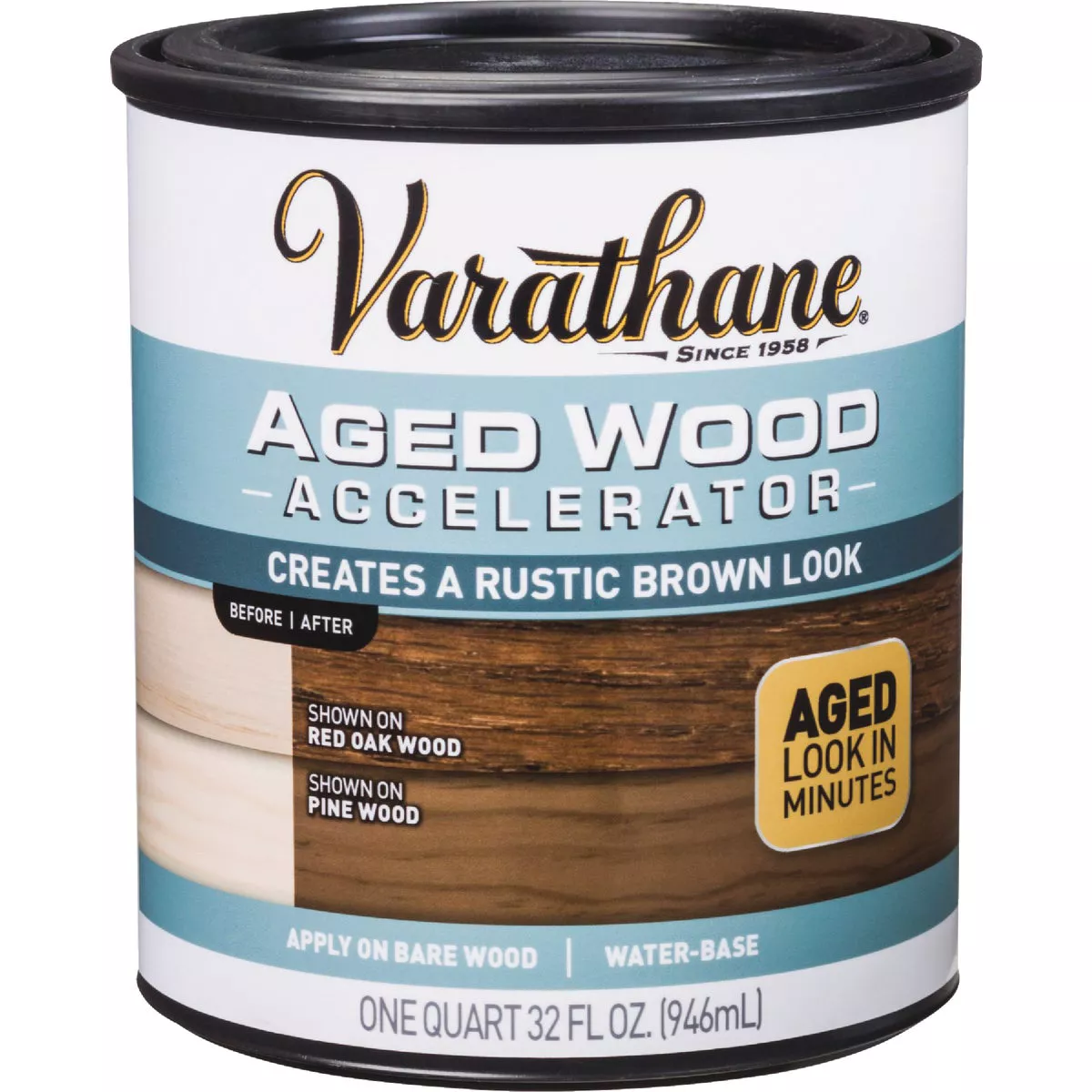 Varathane Aged Wood Accelerator Stain, Brown, 1 Qt. - photo 2