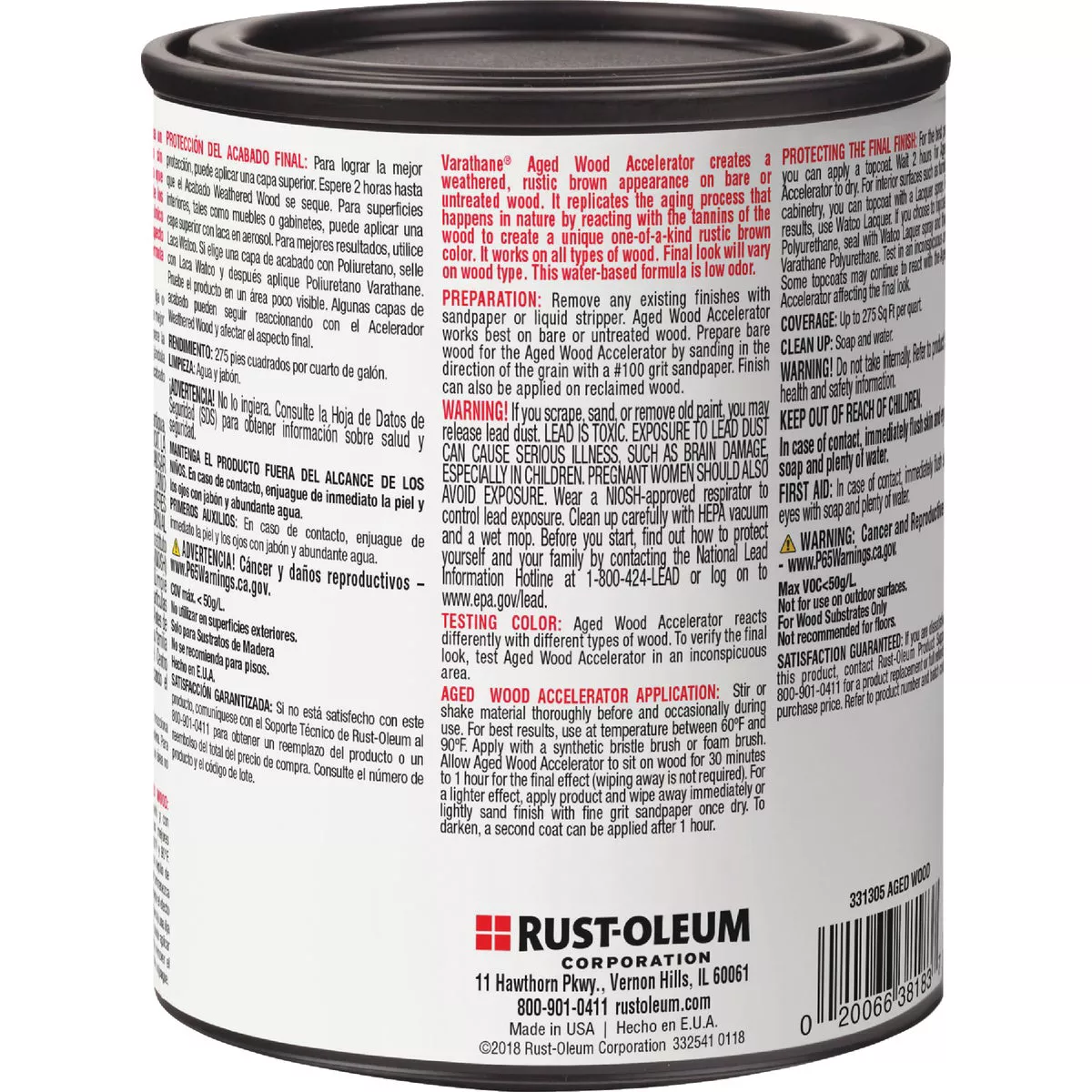 Varathane Aged Wood Accelerator Stain, Brown, 1 Qt. - photo 3