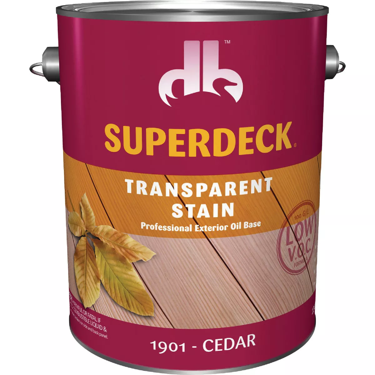 Duckback SUPERDECK VOC Transparent Exterior Stain, Cedar, 1 Gal.