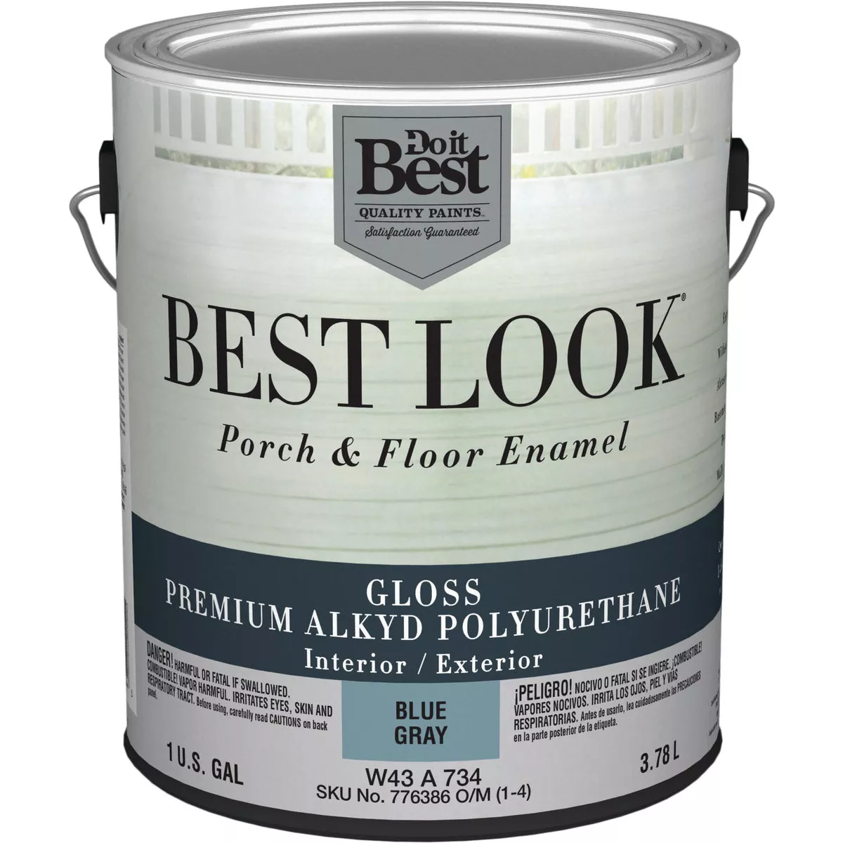 Best Look 1 Gal. Blue Gray Polyurethane Gloss Porch & Floor Enamel