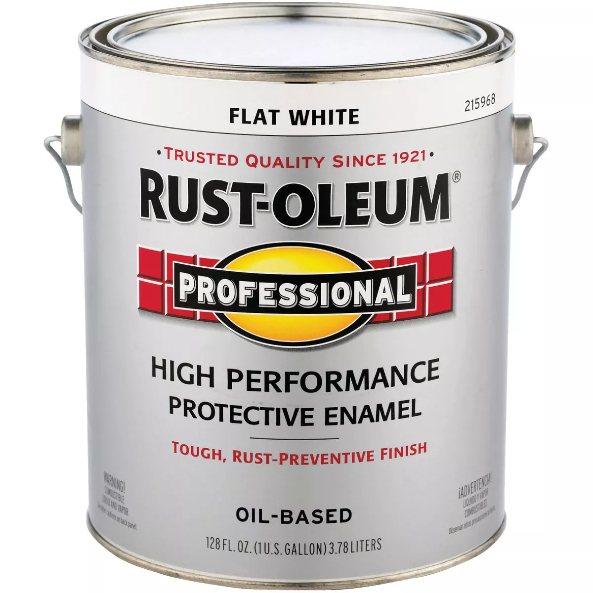 Rust-Oleum Professional DTM Oil Based Flat Protective Rust Control Enamel, White, 1 Gal.