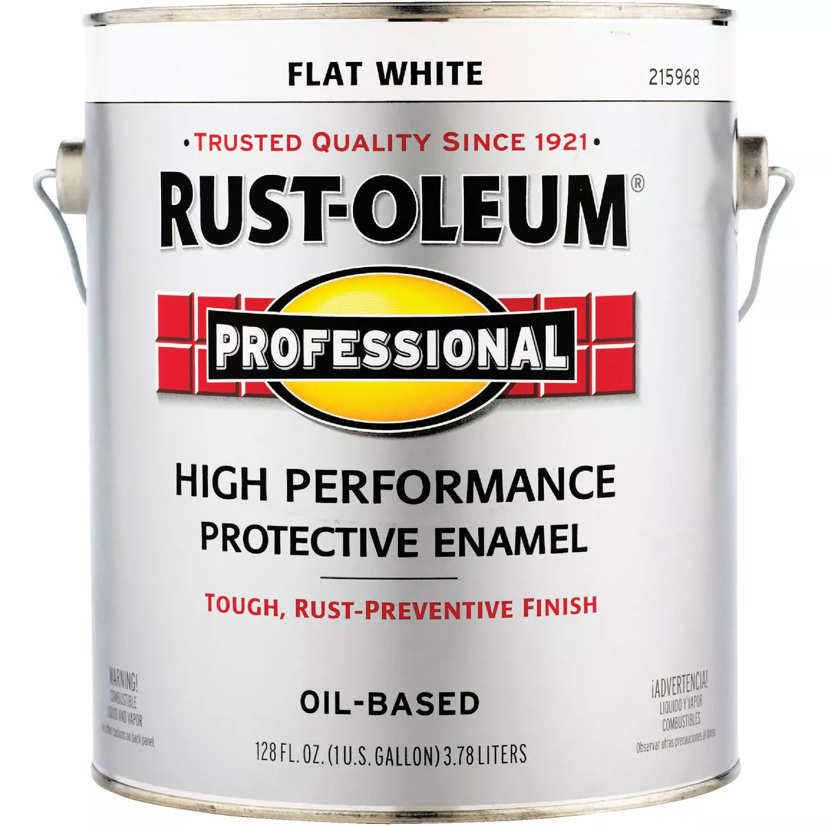 Rust-Oleum Professional DTM Oil Based Flat Protective Rust Control Enamel, White, 1 Gal. - photo 2