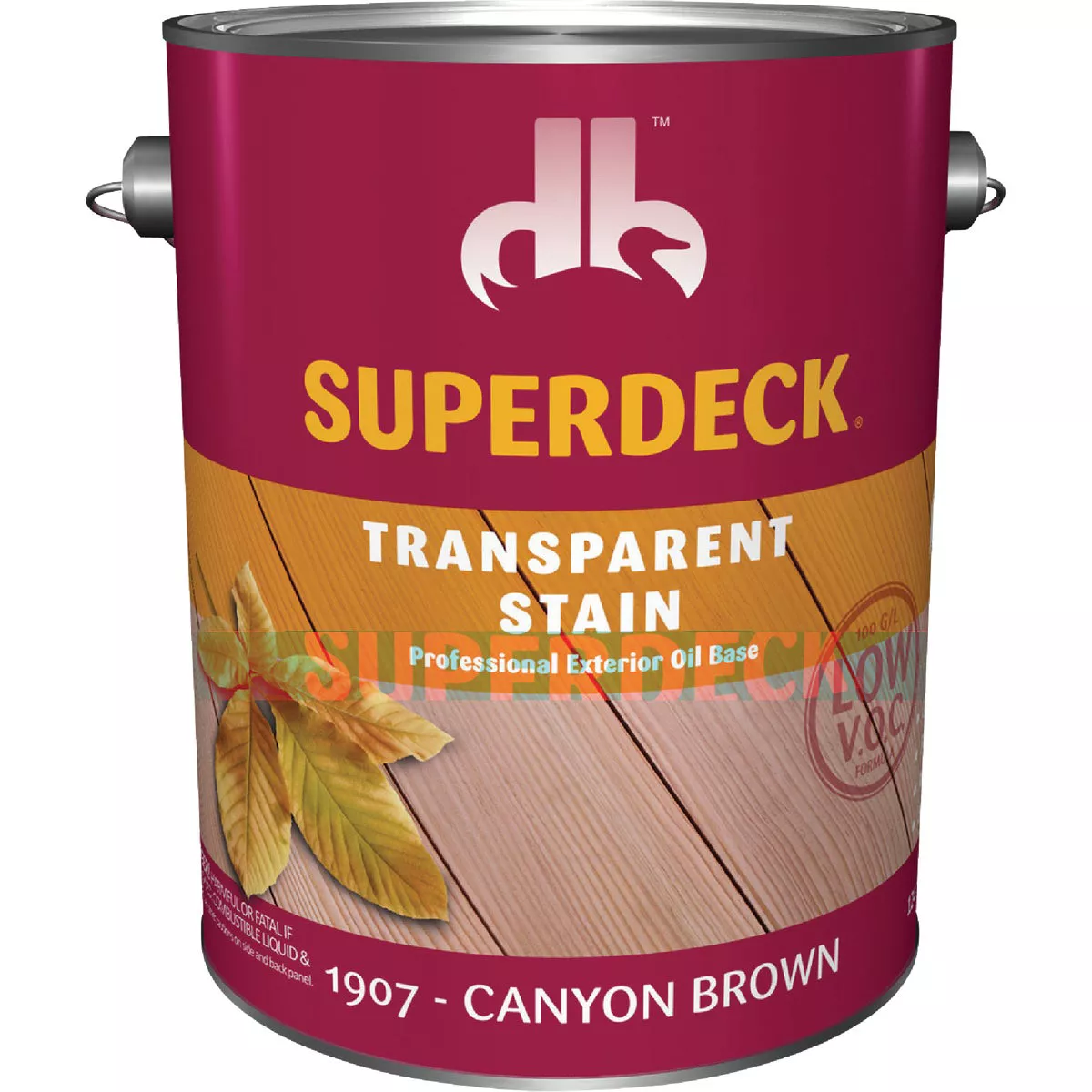 Duckback SUPERDECK VOC Transparent Exterior Stain, Canyon Brown, 1 Gal.