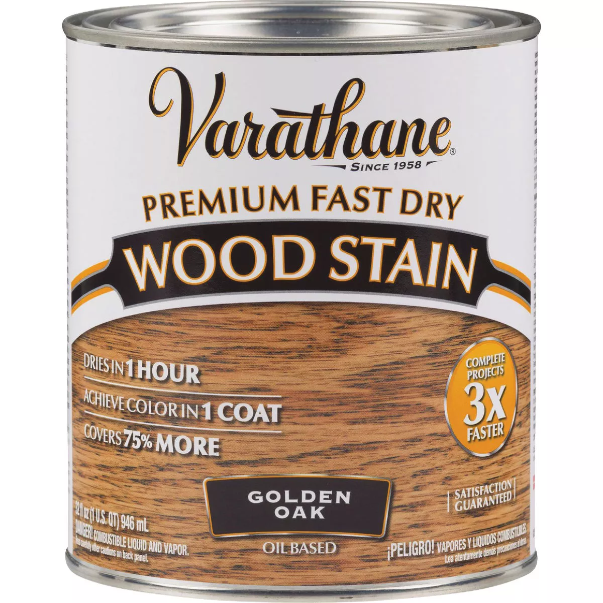 Varathane Fast Dry Golden Oak Urethane Modified Alkyd Interior Wood Stain, 1 Qt. - photo 2