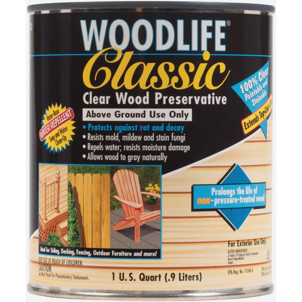 Rust-Oleum Woodlife Clear Water-Based Classic Wood Preservative, 1 Qt. - photo 2