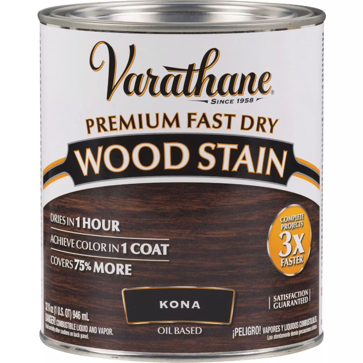 Varathane Fast Dry Kona Wood Urethane Modified Alkyd Interior Wood Stain, 1 Qt. - photo 2