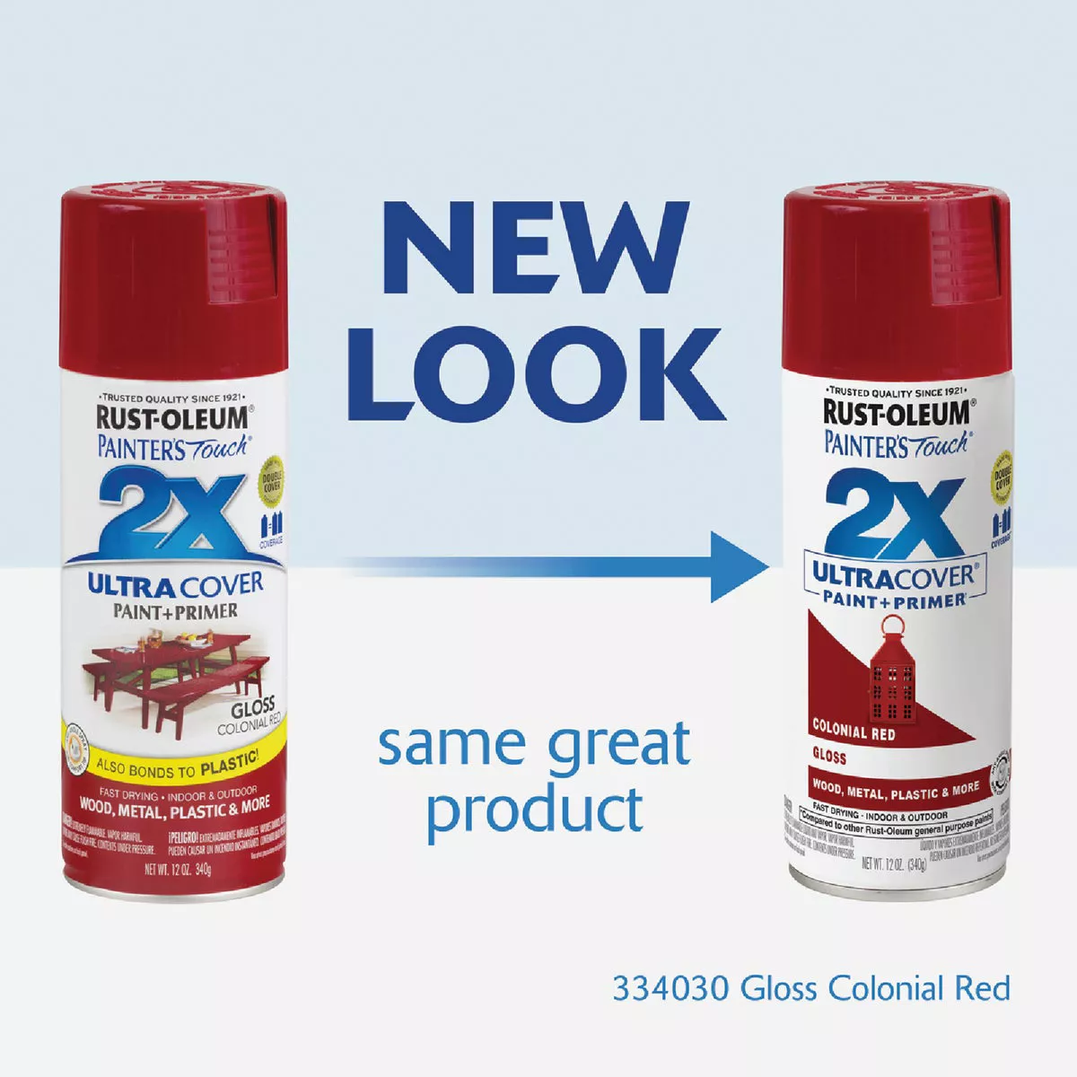 Rust-Oleum Painter's Touch 2X Ultra Cover 12 Oz. Gloss Paint + Primer Spray Paint, Colonial Red - photo 2