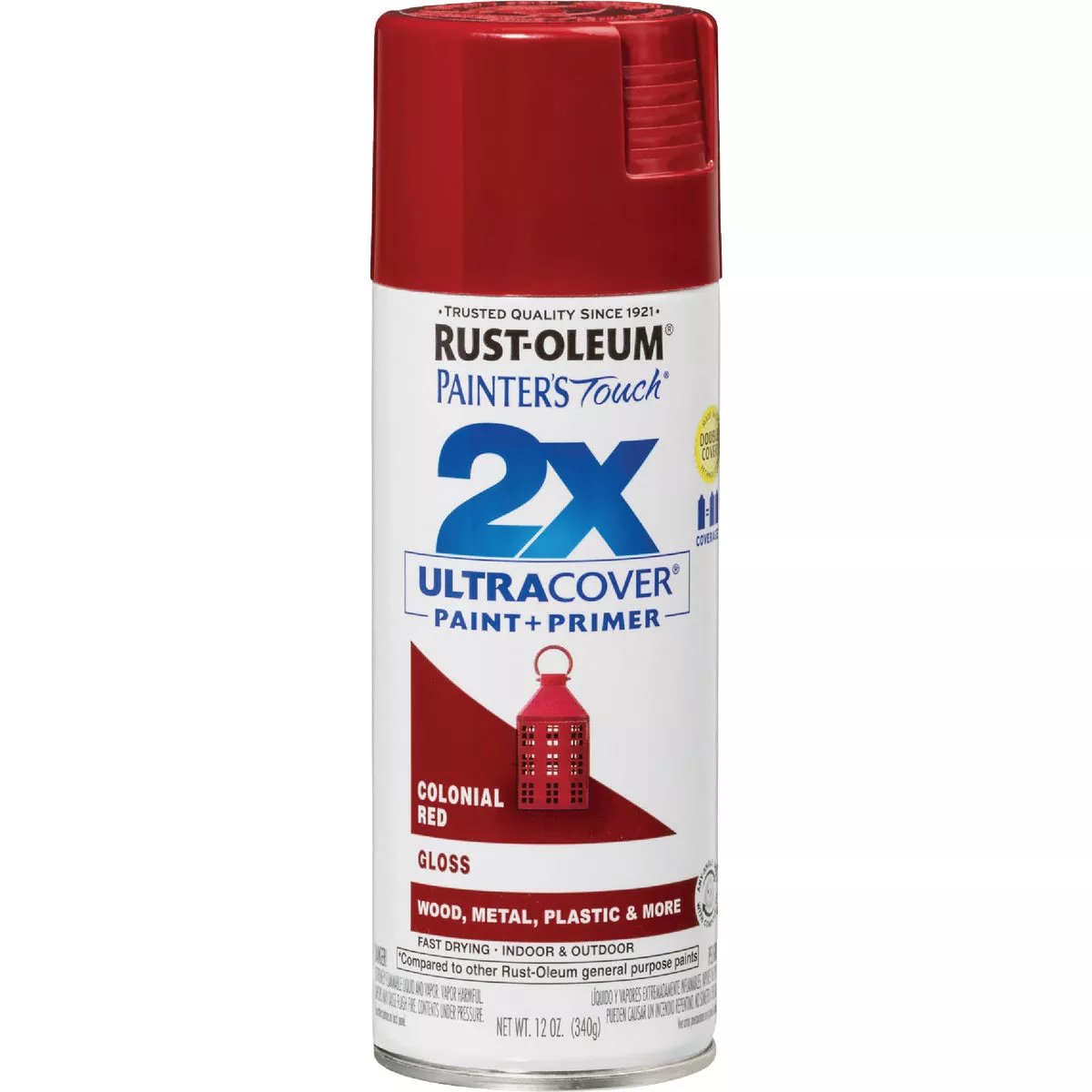 Rust-Oleum Painter's Touch 2X Ultra Cover 12 Oz. Gloss Paint + Primer Spray Paint, Colonial Red - photo 8