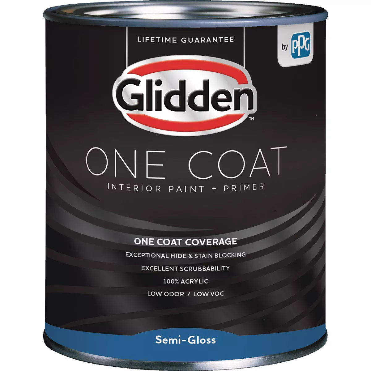 Glidden One Coat Interior Paint + Primer Semi-Gloss Ultra Deep Base Quart
