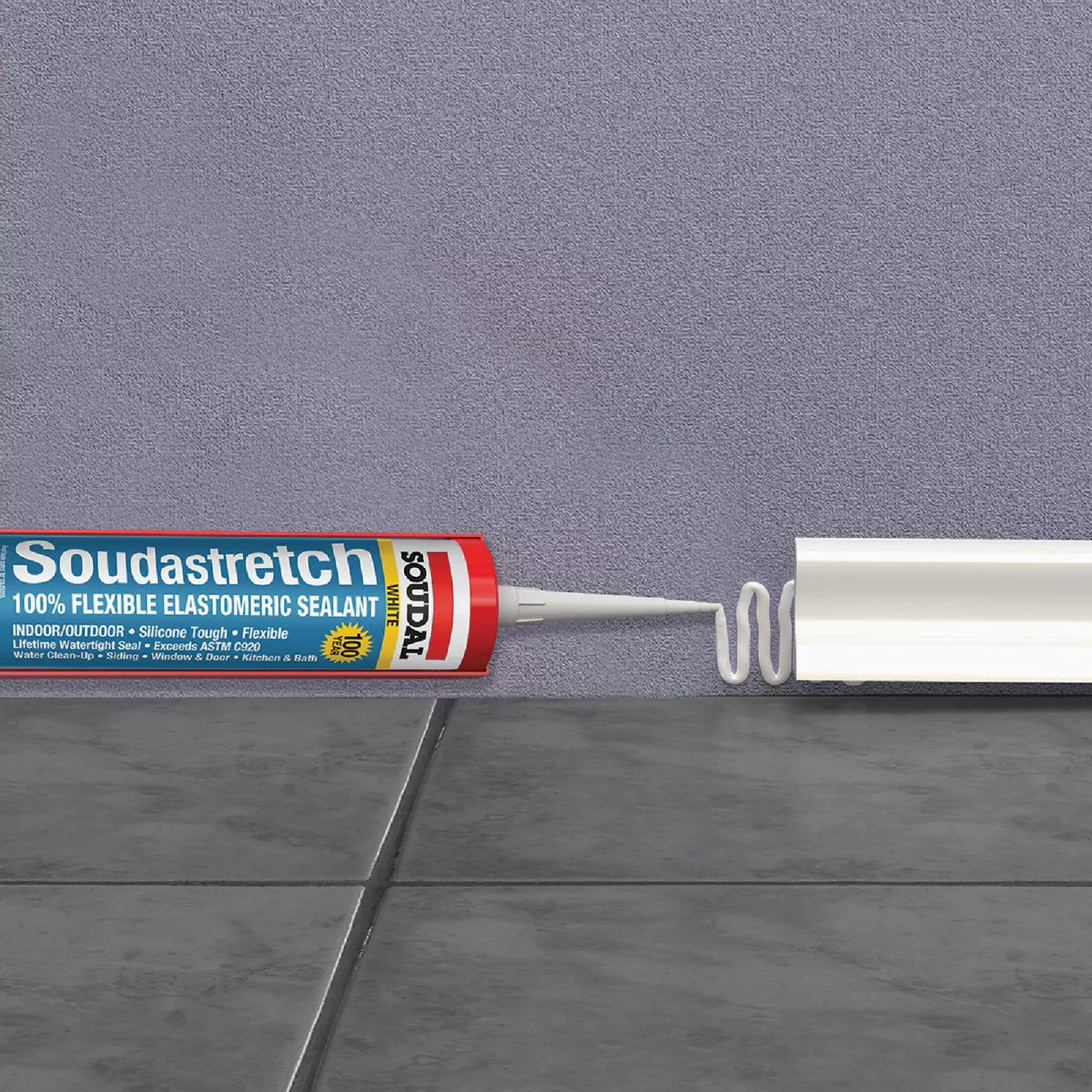 Soudastretch 10.1 Oz. Acrylic Elastomeric Caulk, White - photo 2
