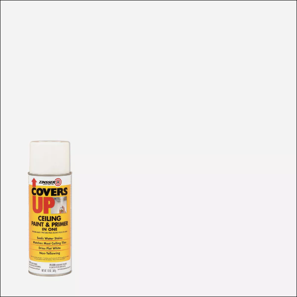 Zinsser Covers Up Stain Sealing Spray Paint Primer, White, 13 Oz.