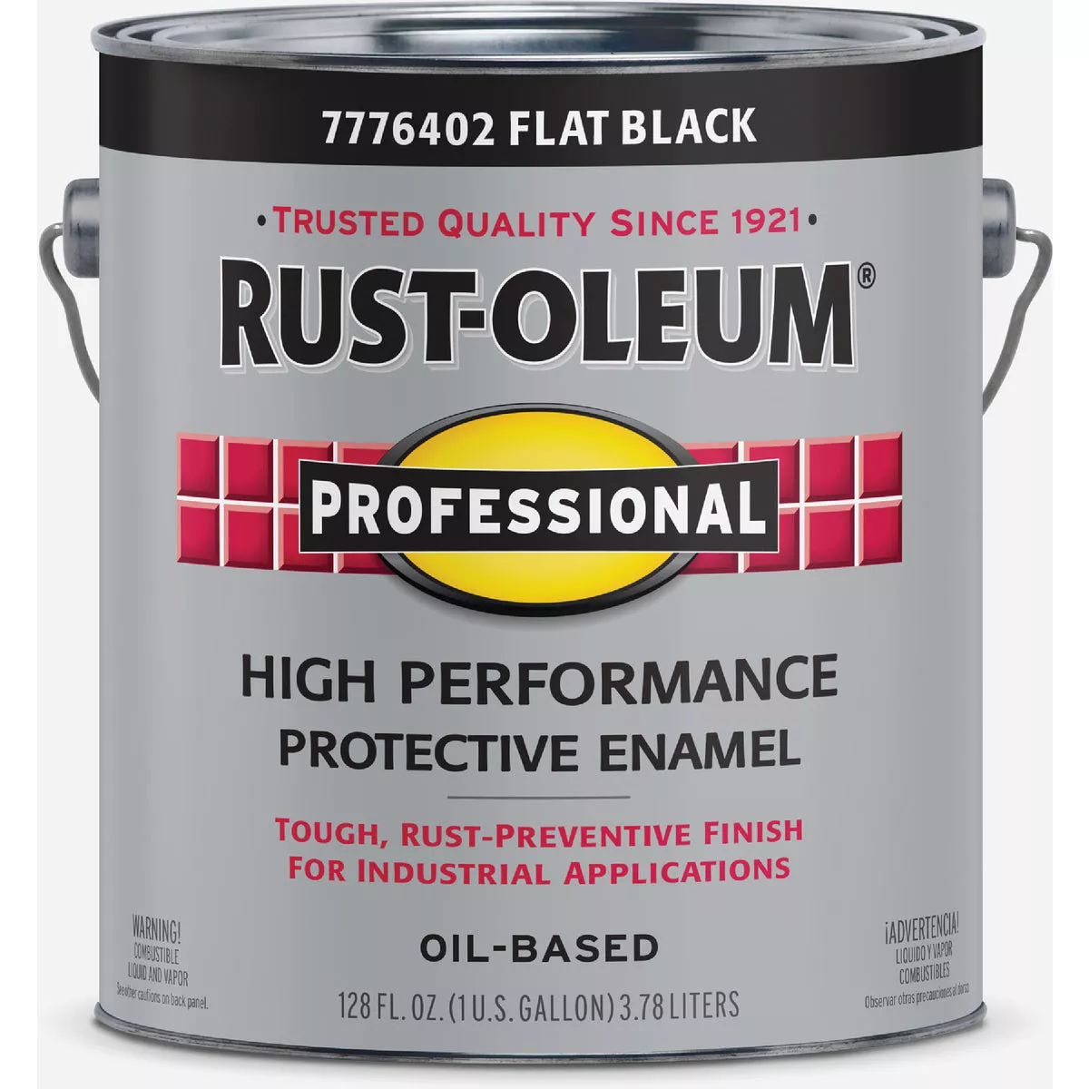 Rust-Oleum Professional DTM Oil Based Flat Protective Rust Control Enamel, Black, 1 Gal. - photo 2