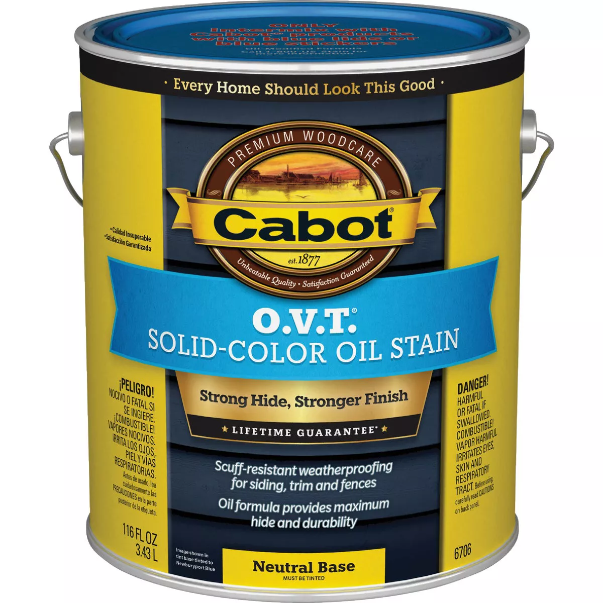 Cabot O.V.T. VOC Compliant Solid Color Exterior Stain, 6706 Neutral Base, 1 Gal.