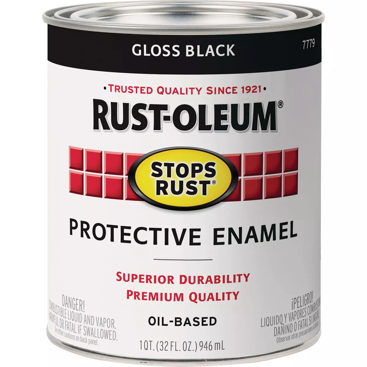 Rust-Oleum Stops Rust Oil Based Gloss Protective Rust Control Enamel, Black, 1 Qt. - photo 2