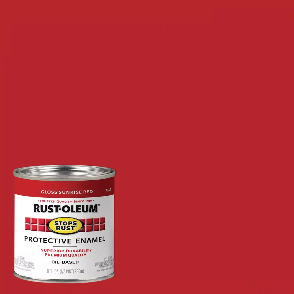 Rust-Oleum Stops Rust Protective Oil Based Gloss Rust Control Enamel, Sunrise Red, 1/2 Pt.