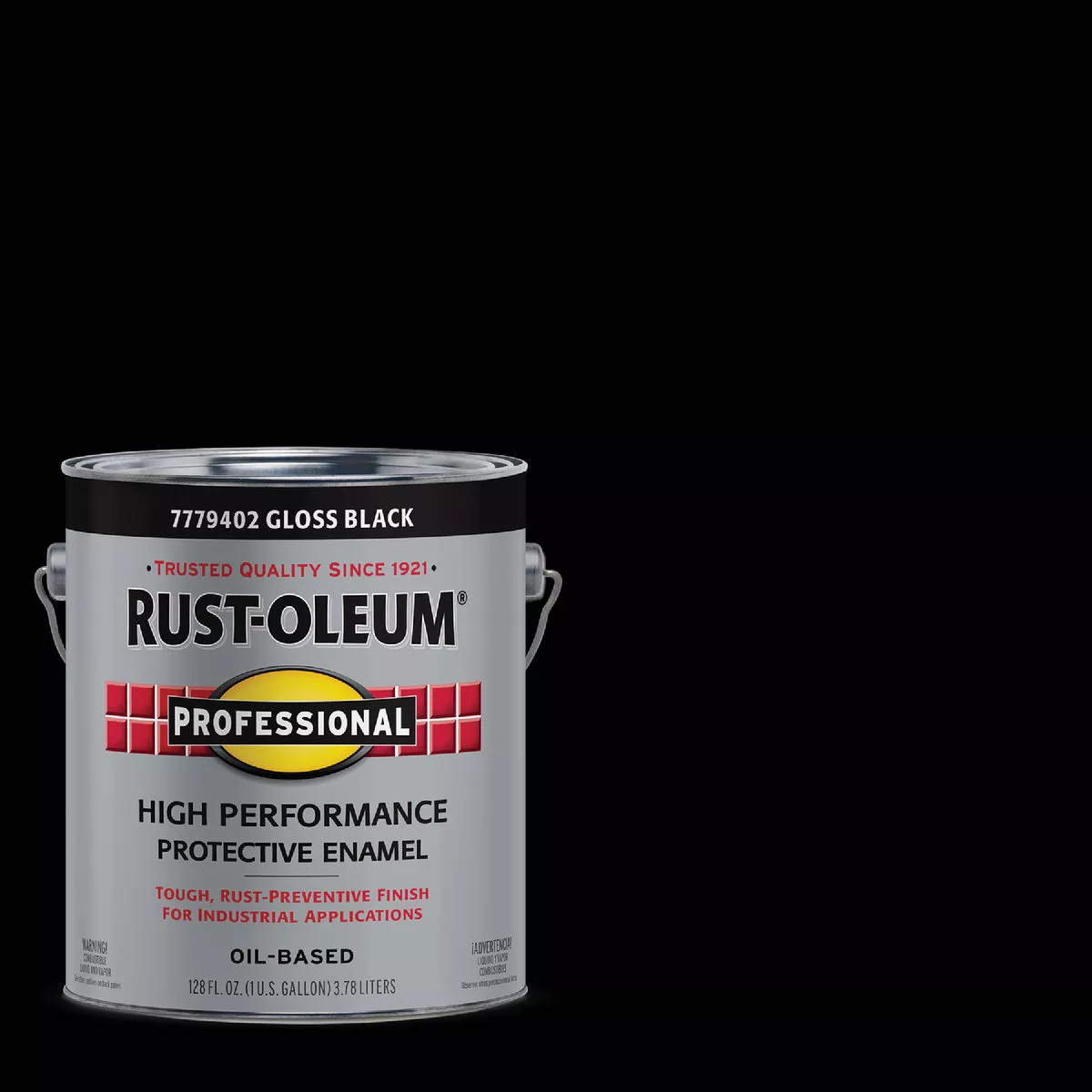 Rust-Oleum Professional DTM Oil Based Gloss Protective Rust Control Enamel, Black, 1 Gal.