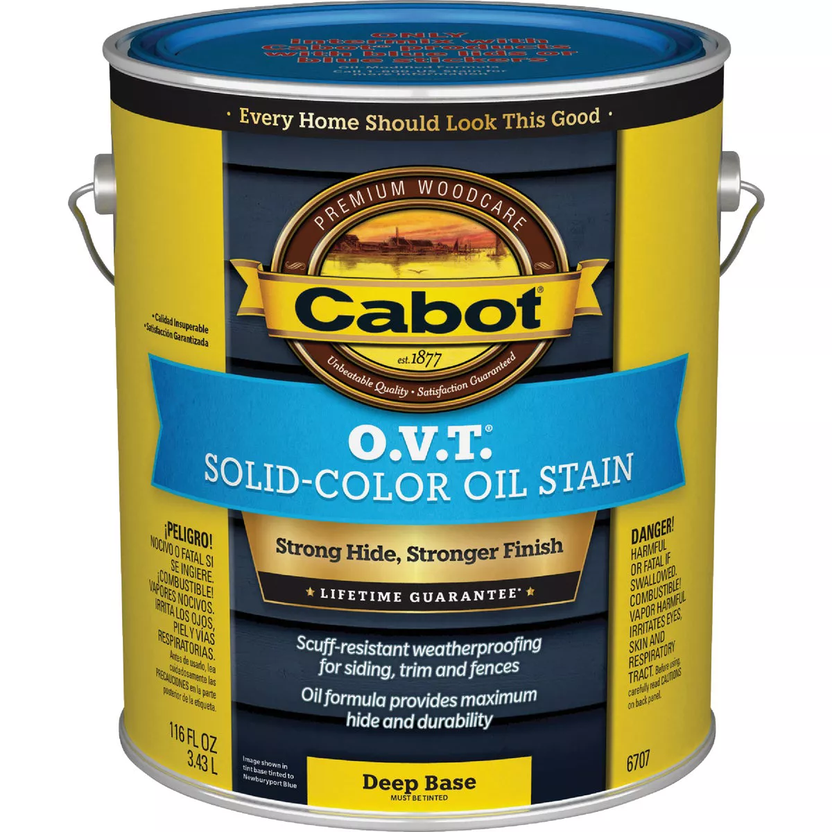 Cabot O.V.T. VOC Compliant Solid Color Exterior Stain, 6707 Deep Base, 1 Gal.