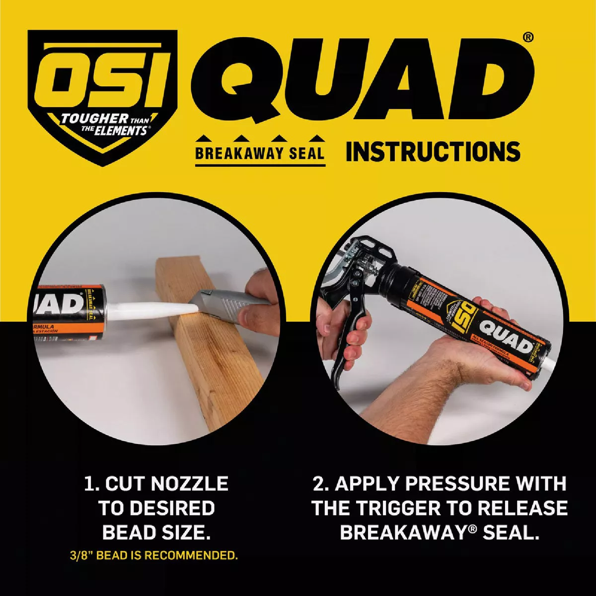 OSI QUAD 10 Oz. Window, Door & Siding Polymer Sealant, Clay - photo 3