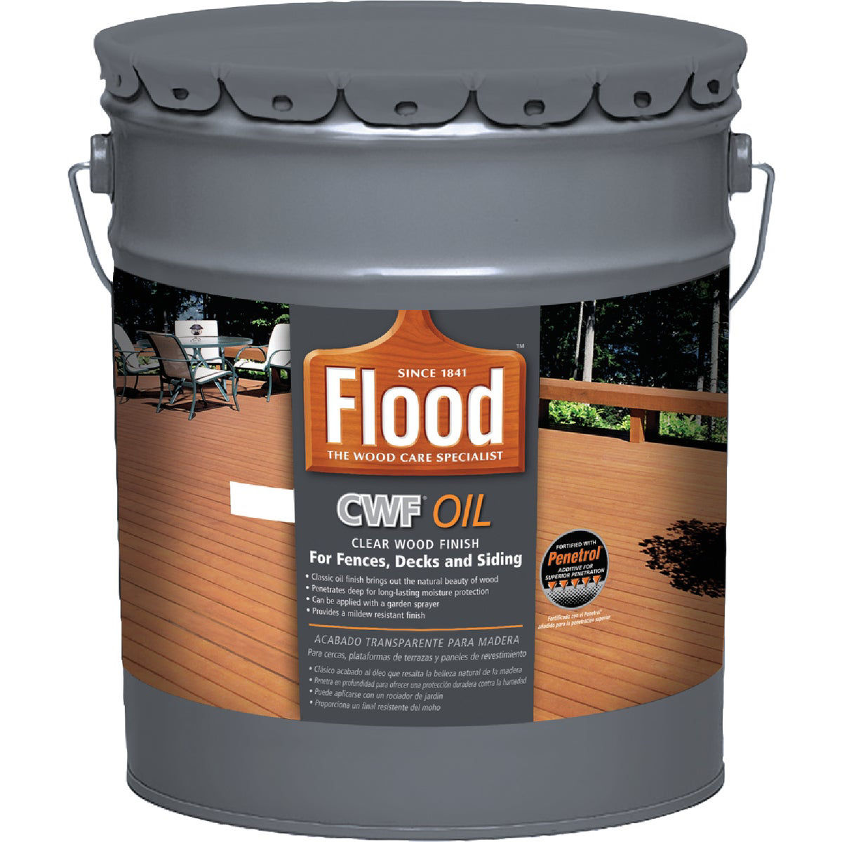 Flood CWF Alkyd/Oil Natural Wood Finish, Natural, 5 Gal