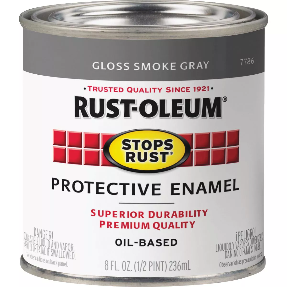 Rust-Oleum Stops Rust Oil Based Gloss Protective Rust Control Enamel, Smoke Gray, 1/2 Pt. - photo 2