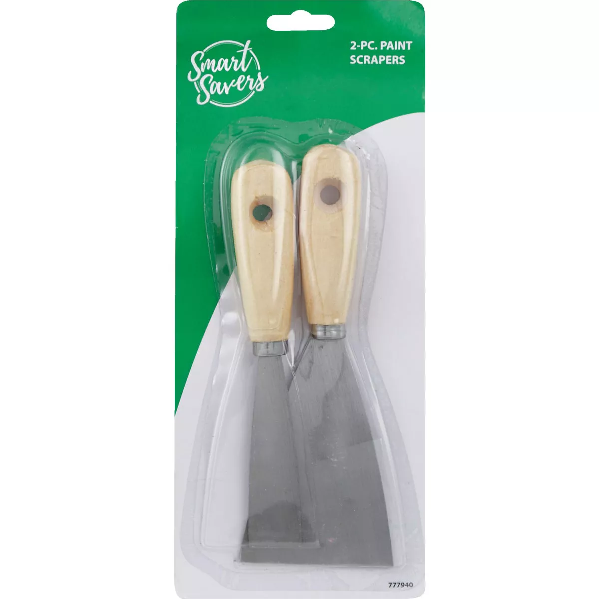 Smart Savers Wooden Handle Steel Blade Putty Knife Scraper Set, (2-Piece) - photo 2