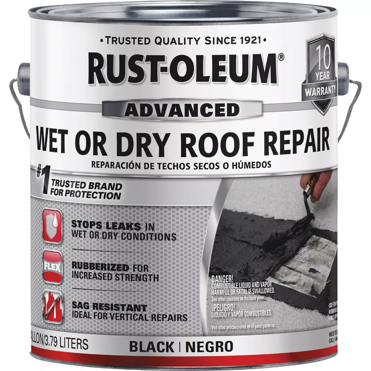 Rust-Oleum 1 Gal. Black Advanced Wet or Dry Roof Repair - photo 2