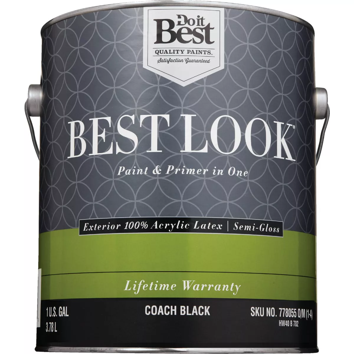 Best Look 100% Acrylic Latex Premium Paint & Primer In One Semi-Gloss Exterior House Paint, Coach Black, 1 Gal. - photo 2