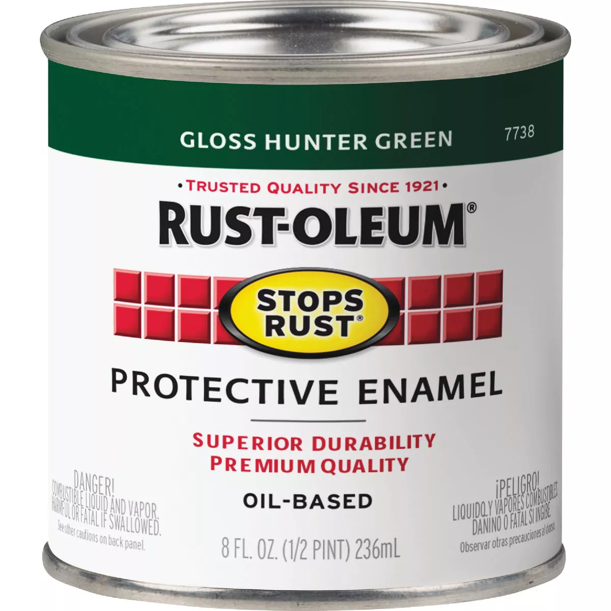 Rust-Oleum Stops Rust Oil Based Gloss Protective Rust Control Enamel, Hunter Green, 1/2 Pt. - photo 2