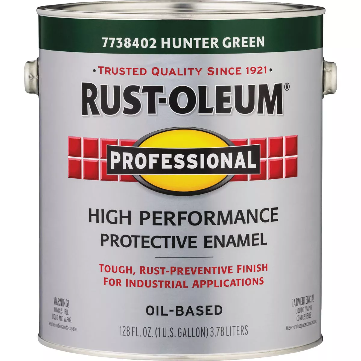 Rust-Oleum Professional DTM Oil Based Gloss Protective Rust Control Enamel, Hunter Green, 1 Gal.
