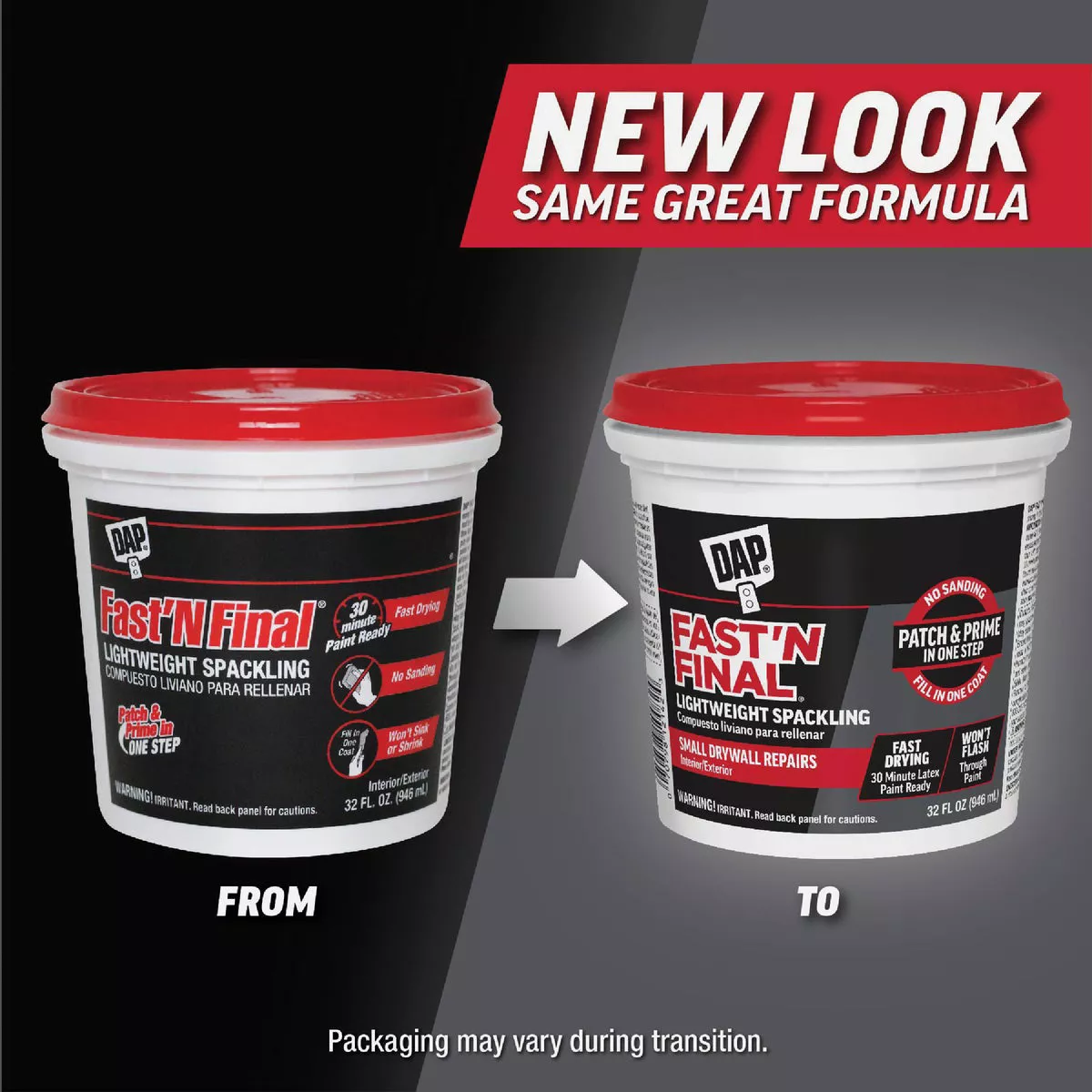 DAP Fast 'N Final 32 Oz. Lightweight Latex Patch & Prime Spackling - photo 2