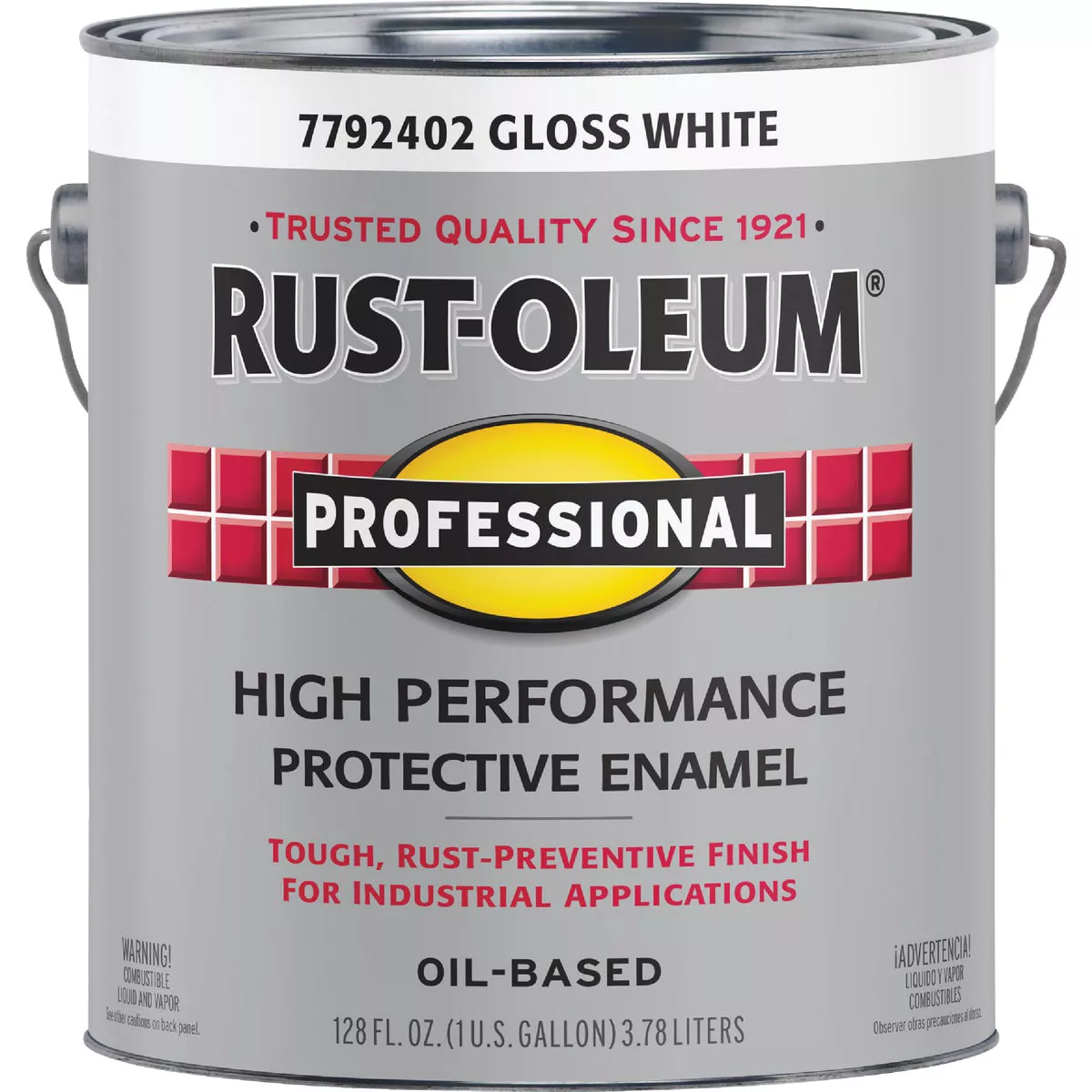 Rust-Oleum Professional DTM Oil Based Gloss Protective Rust Control Enamel, White, 1 Gal. - photo 2