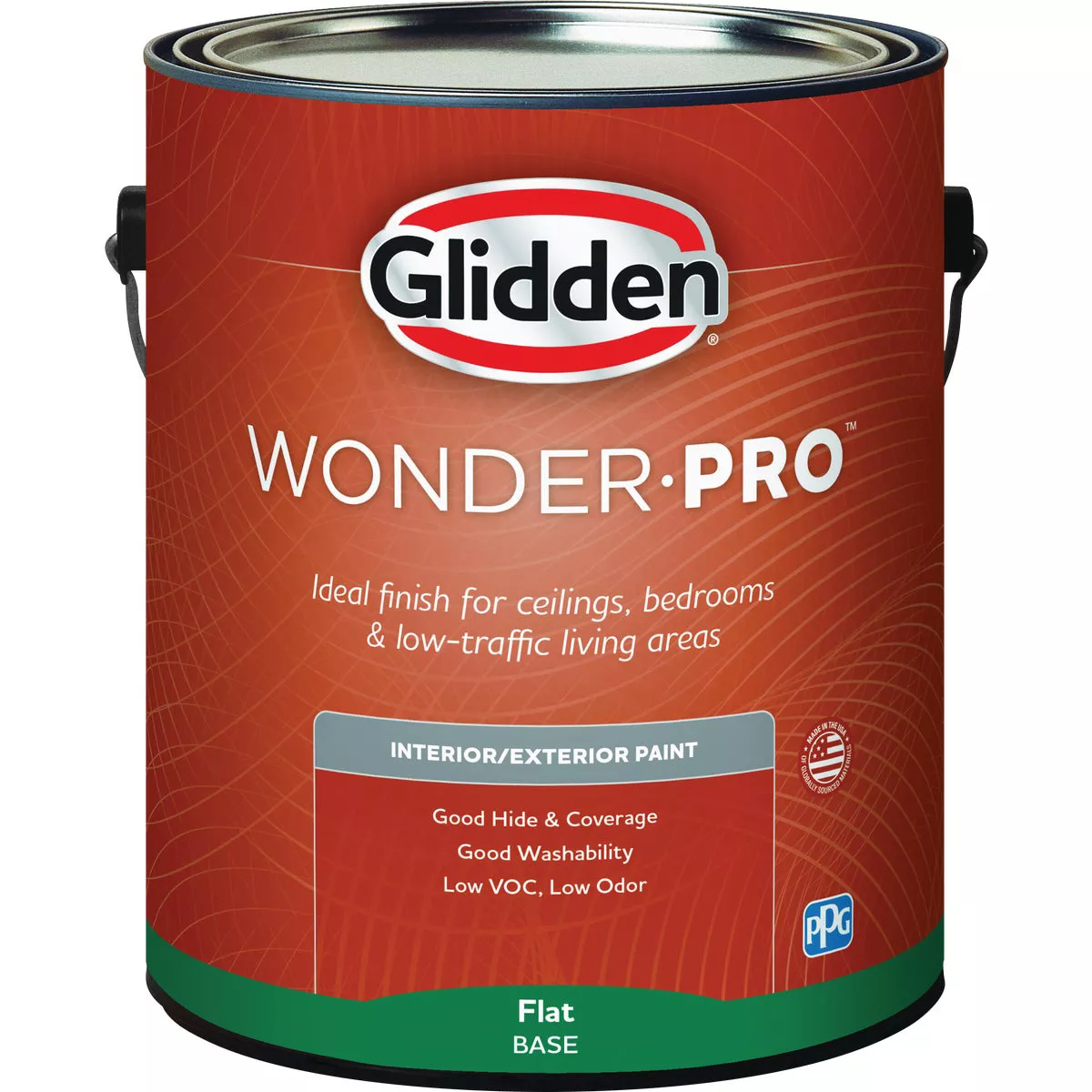 Glidden WonderPro Interior/Exterior Flat Paint, Midtone Base, 1 Gal.
