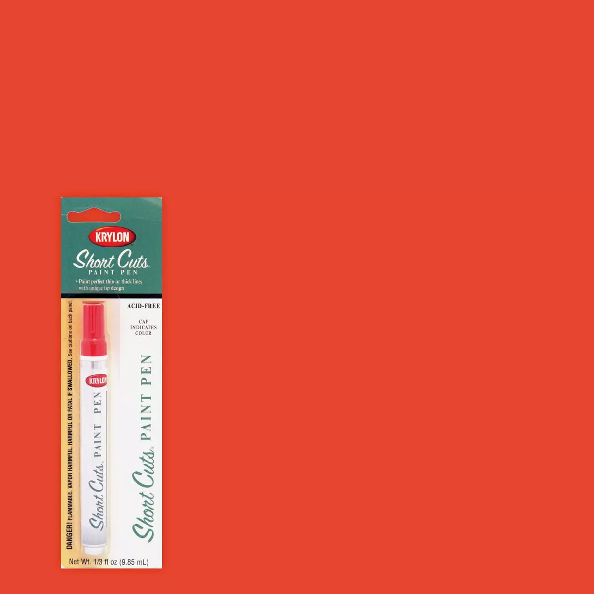 Krylon Short Cuts 1/3 Fl Oz Glow Orange Gloss Paint Pen