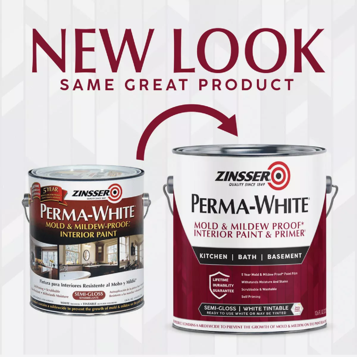 Zinsser Perma-White White-Tintable Semi-Gloss Gallon Mildew Paint - photo 2