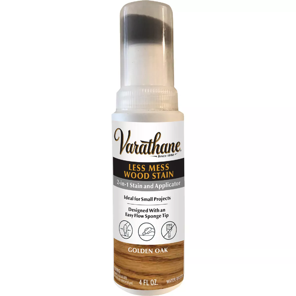 Varathane Less Mess Golden Oak Water-Based Interior Wood Stain, 4 Oz.