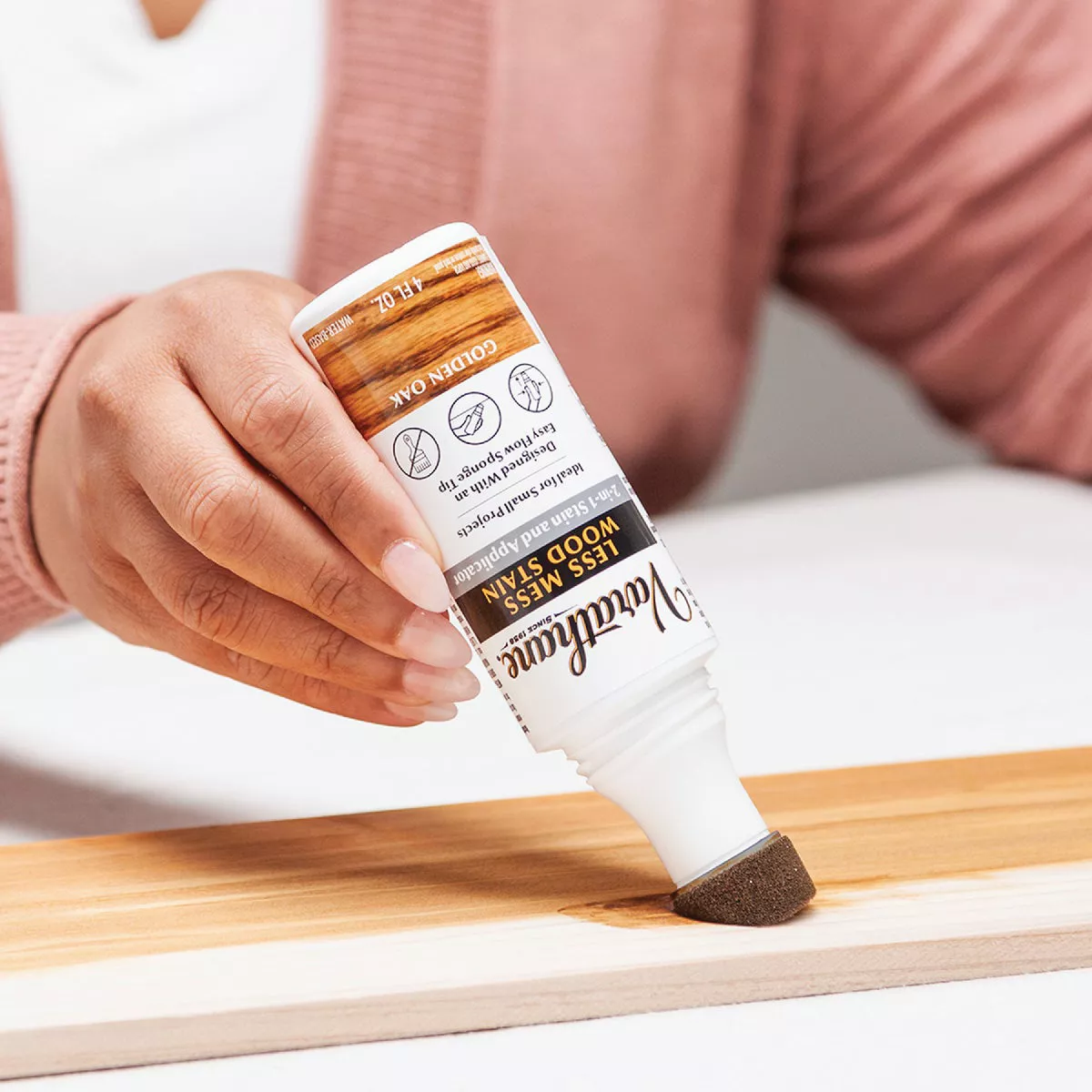 Varathane Less Mess Golden Oak Water-Based Interior Wood Stain, 4 Oz. - photo 3