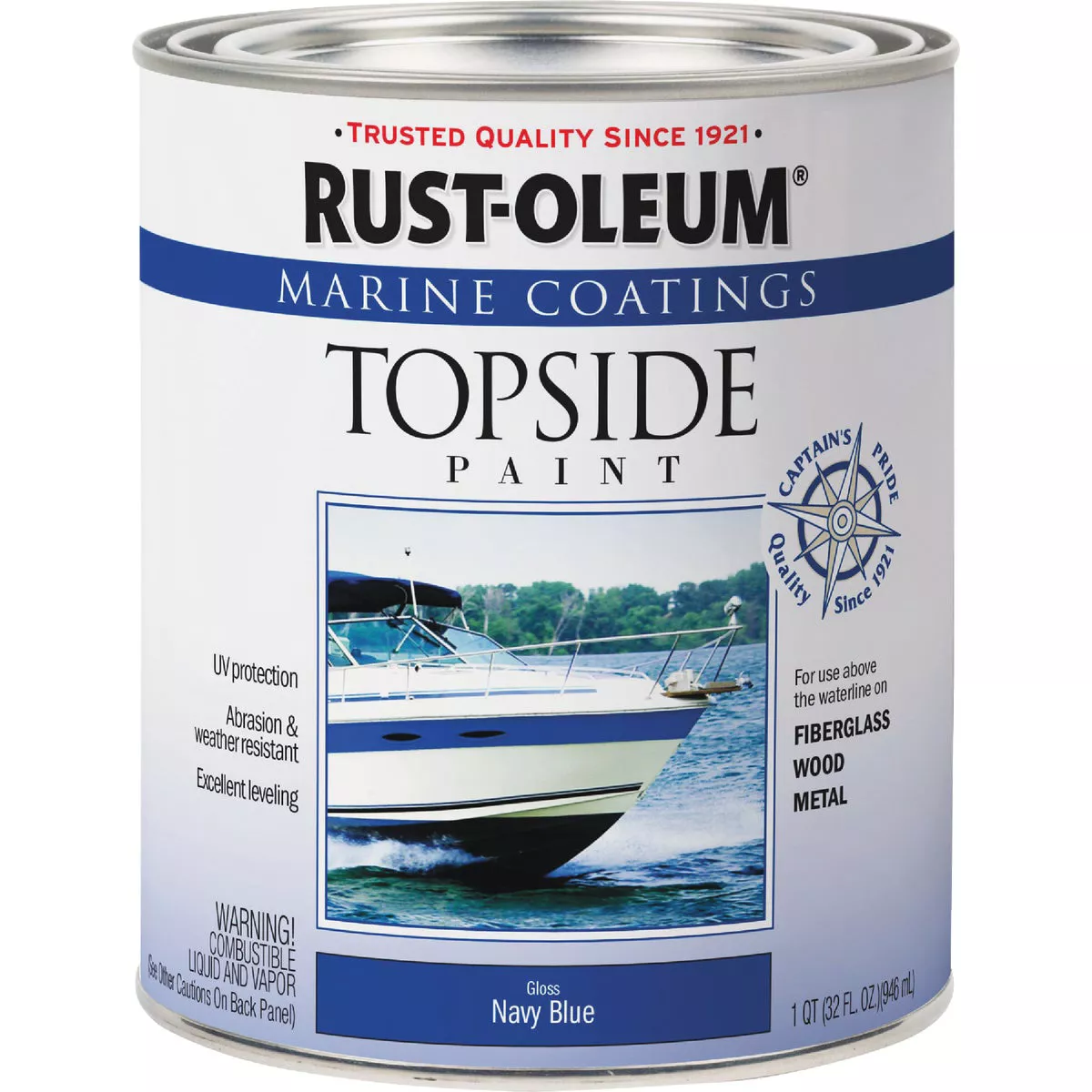 Rust-Oleum Gloss Marine Boat Topside Paint, Navy Blue, 1 Qt. - photo 7