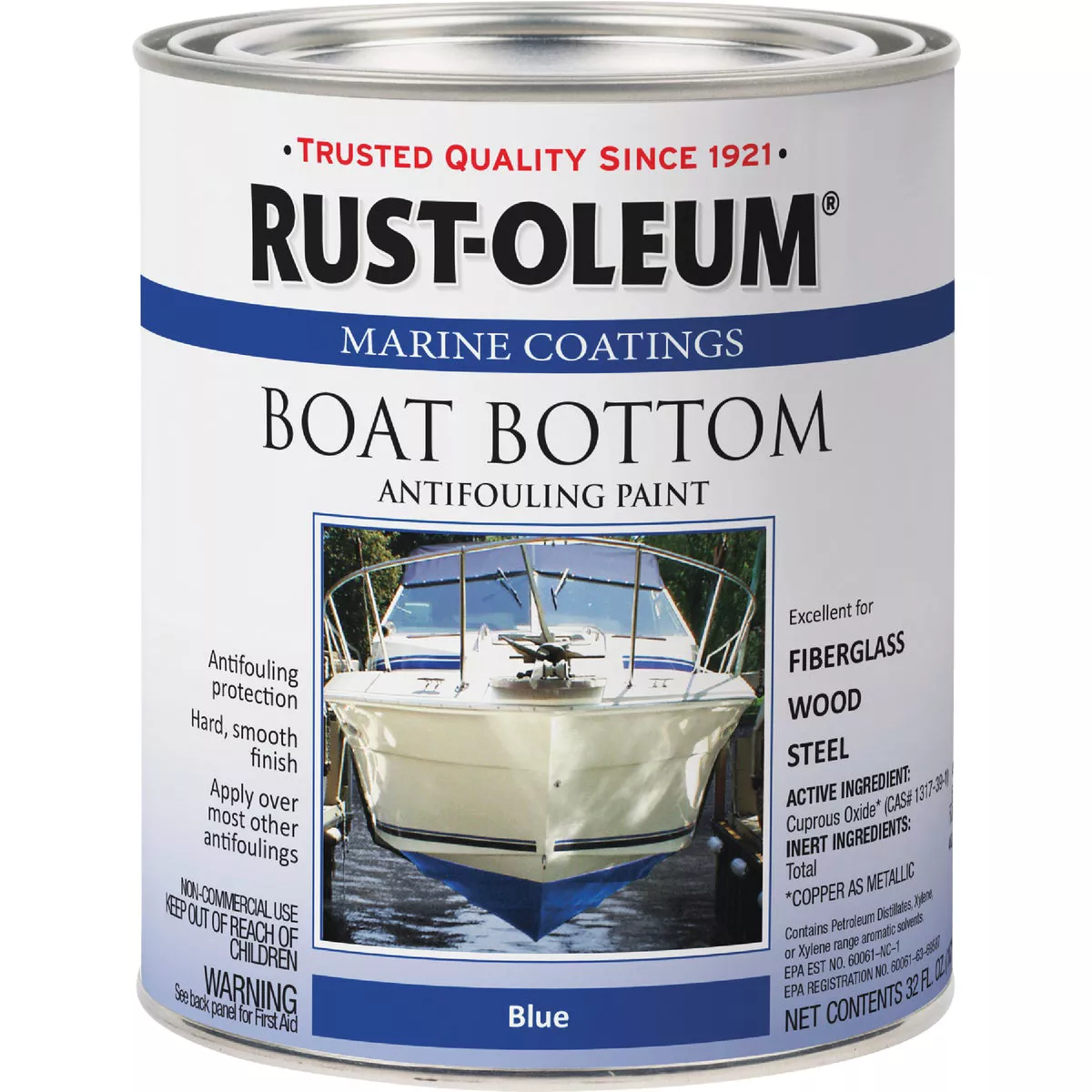 Rust-Oleum Marine Boat Bottom Antifouling Paint, Blue, 1 Qt. - photo 7